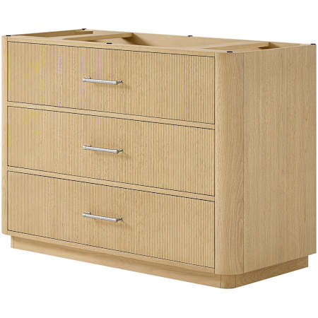 Wyndham Collection Francesca 48" Single Free Standing Vanity Cabinet Only - Less Vanity Top Scandinavian Oak / Brushed Nickel Hardware