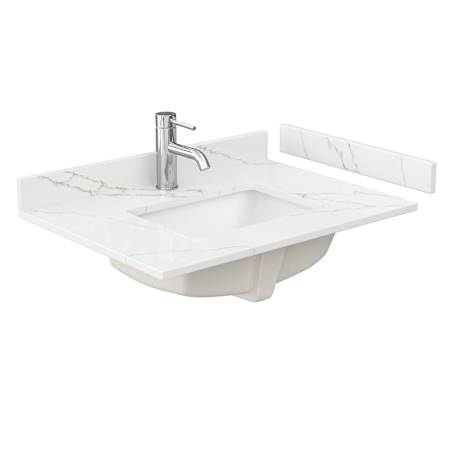 Wyndham Collection 30" Quartz Vanity Top with Backsplash and Sidesplash Giotto Quartz