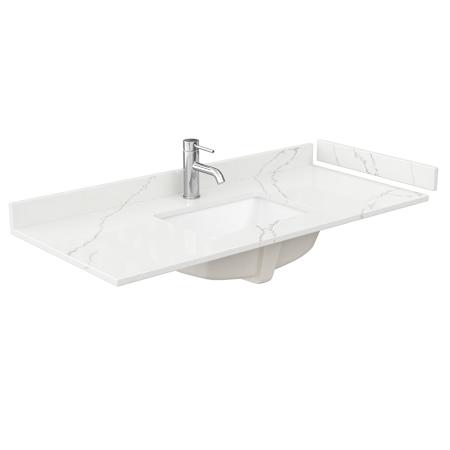 Wyndham Collection 48" Quartz Vanity Top with Backsplash and Sidesplash Giotto Quartz