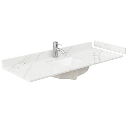 Wyndham Collection 54" Quartz Vanity Top with Backsplash and Sidesplash Giotto Quartz