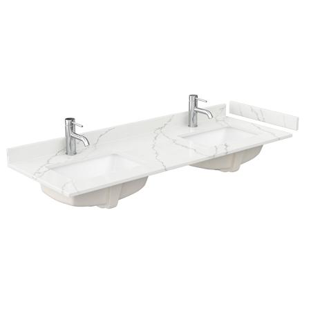 Wyndham Collection 60" Quartz Vanity Top with Backsplash and Sidesplash Giotto Quartz