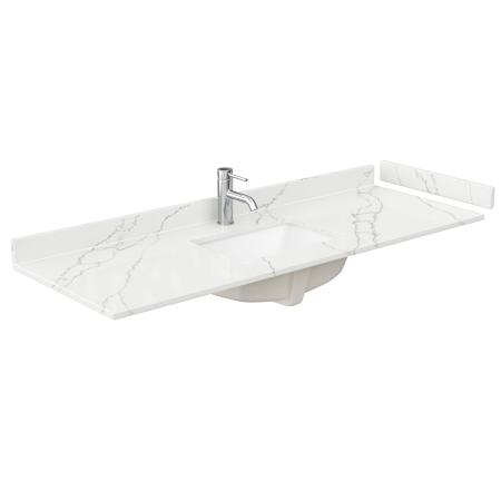 Wyndham Collection 60" Quartz Vanity Top with Backsplash and Sidesplash Giotto Quartz