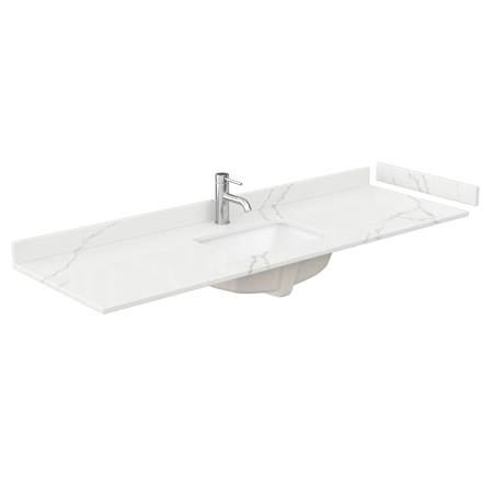 Wyndham Collection 66" Quartz Vanity Top with Backsplash and Sidesplash Giotto Quartz