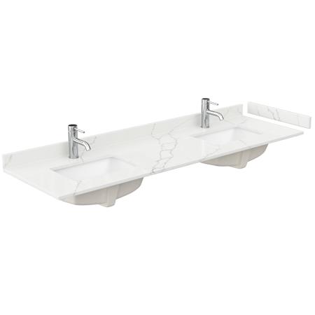 Wyndham Collection 72" Quartz Vanity Top with Backsplash and Sidesplash Giotto Quartz