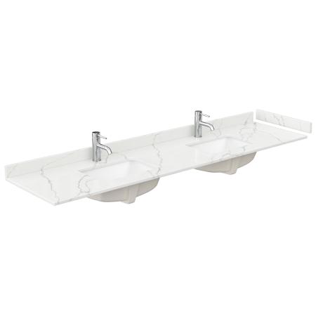 Wyndham Collection 84" Quartz Vanity Top with Backsplash and Sidesplash Giotto Quartz
