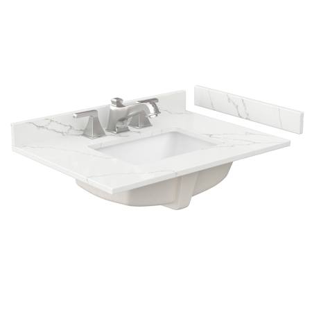 Wyndham Collection 30" Quartz Vanity Top with Backsplash and Sidesplash Giotto Quartz