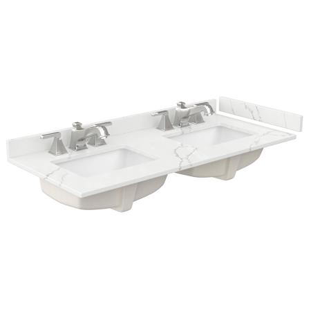 Wyndham Collection 48" Quartz Vanity Top with Backsplash and Sidesplash Giotto Quartz