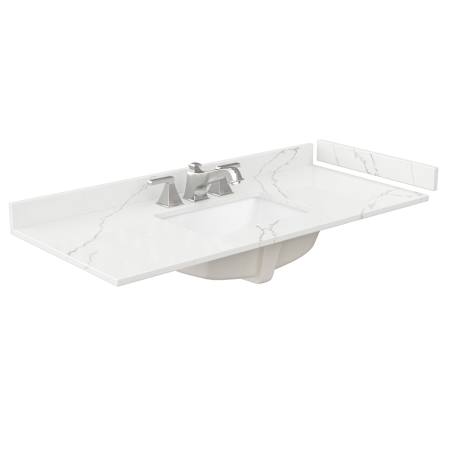 Wyndham Collection 48" Quartz Vanity Top with Backsplash and Sidesplash Giotto Quartz