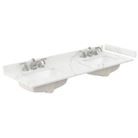 Wyndham Collection 60" Quartz Vanity Top with Backsplash and Sidesplash Giotto Quartz