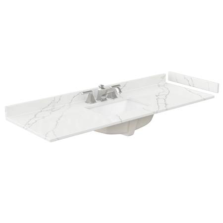Wyndham Collection 60" Quartz Vanity Top with Backsplash and Sidesplash Giotto Quartz