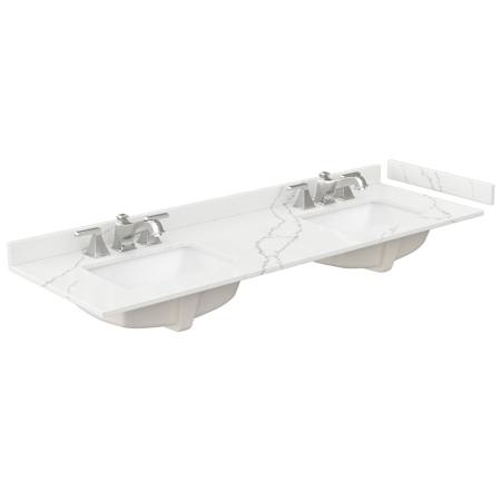 Wyndham Collection 66" Quartz Vanity Top with Backsplash and Sidesplash Giotto Quartz
