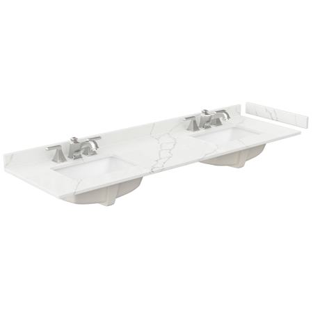Wyndham Collection 72" Quartz Vanity Top with Backsplash and Sidesplash Giotto Quartz