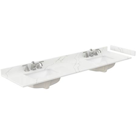 Wyndham Collection 80" Quartz Vanity Top with Backsplash and Sidesplash Giotto Quartz