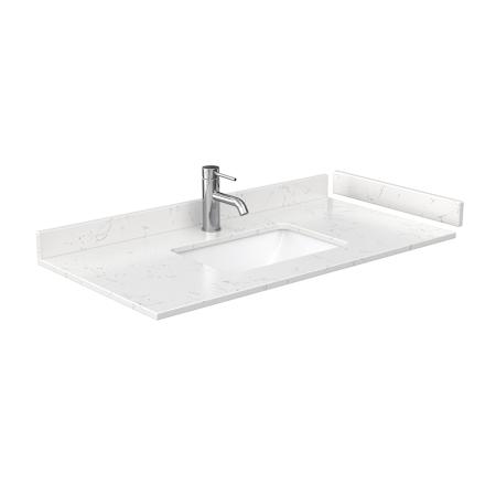 Wyndham Collection 42" Cultured Marble Vanity Top with Backsplash and Sidesplash Carrara Cultured Marble