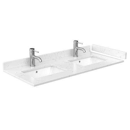 Wyndham Collection 48" Cultured Marble Vanity Top with Backsplash and Sidesplash Carrara Cultured Marble