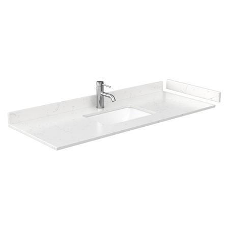 Wyndham Collection 54" Cultured Marble Vanity Top with Backsplash and Sidesplash Carrara Cultured Marble