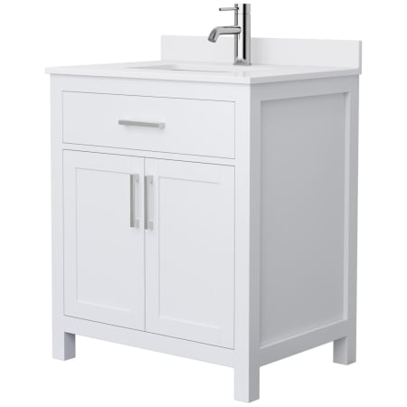 White / White Cultured Marble Top / Brushed Nickel Hardware