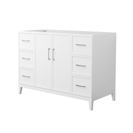 Wyndham Collection Elan 47" Single Free Standing Vanity Cabinet Only - Less Vanity Top White / Brushed Nickel Hardware