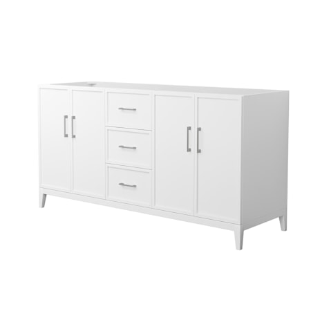 Wyndham Collection Elan 65" Double Free Standing Vanity Cabinet Only - Less Vanity Top White / Brushed Nickel Hardware
