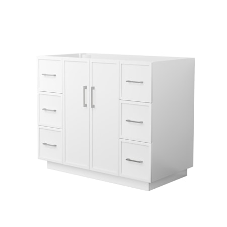 Wyndham Collection Elan TK 42" Single Free Standing Vanity Cabinet Only - Less Vanity Top White / Brushed Nickel Hardware
