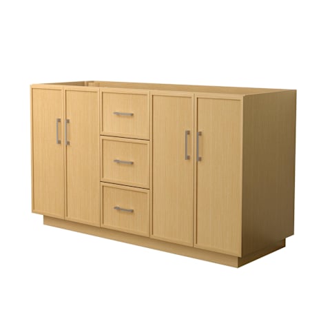 Wyndham Collection Elan TK 60" Double Free Standing Vanity Cabinet Only - Less Vanity Top Light Oak / Brushed Nickel Hardware
