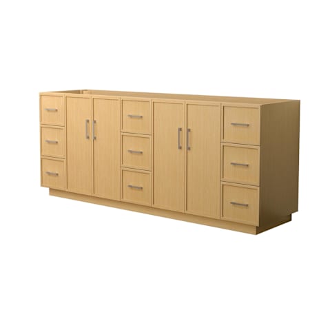 Wyndham Collection Elan TK 84" Double Free Standing Vanity Cabinet Only - Less Vanity Top Light Oak / Brushed Nickel Hardware