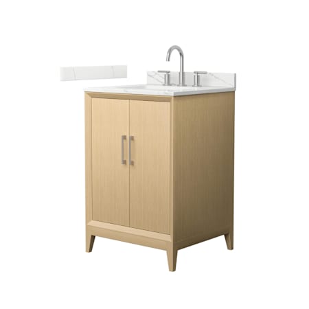 Wyndham Collection Janna 24" Free Standing Single Basin Vanity Set with Cabinet and Quartz Vanity Top White Oak / Giotto Quartz Top / Brushed Nickel Hardware