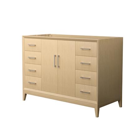 Wyndham Collection Janna 48" Single Free Standing Vanity Cabinet Only - Less Vanity Top White Oak / Brushed Nickel Hardware