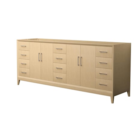 Wyndham Collection Janna 84" Double Free Standing Vanity Cabinet Only - Less Vanity Top White Oak / Brushed Nickel Hardware
