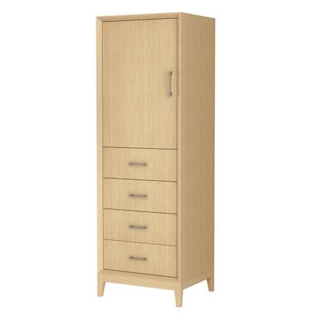Wyndham Collection Janna 71-1/4" Plywood, Wood Free Standing Bathroom Cabinet White Oak / Brushed Nickel Hardware