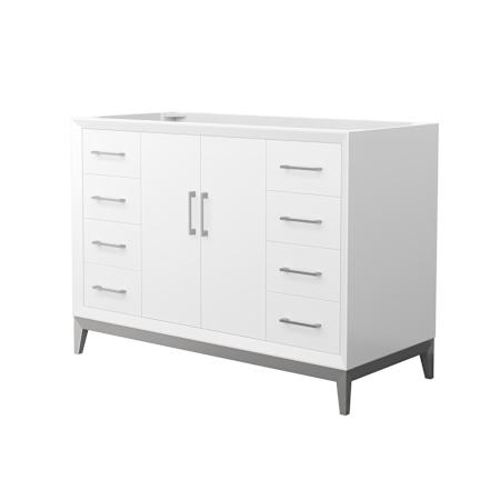 Wyndham Collection Amici 48" Single Free Standing Vanity Cabinet Only - Less Vanity Top White / Brushed Nickel Hardware