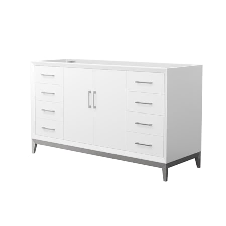 Wyndham Collection Amici 60" Single Free Standing Vanity Cabinet Only - Less Vanity Top White / Brushed Nickel Hardware
