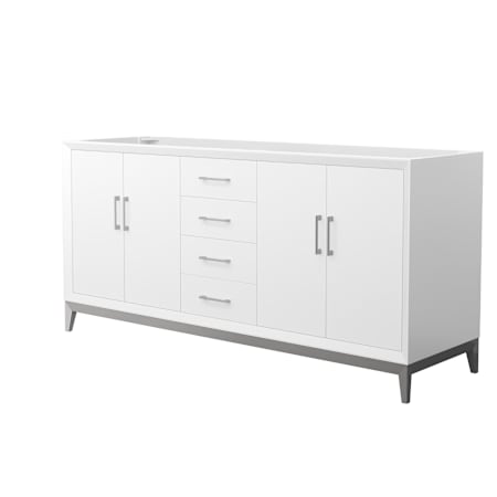 Wyndham Collection Amici 72" Double Free Standing Vanity Cabinet Only - Less Vanity Top White / Brushed Nickel Hardware
