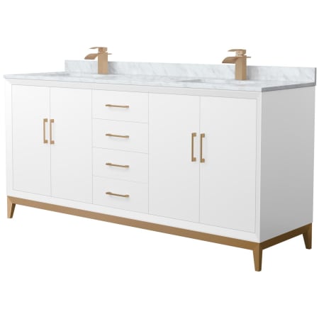Wyndham Collection Amici 72" Free Standing Double Basin Vanity Set with Cabinet and Marble Vanity Top