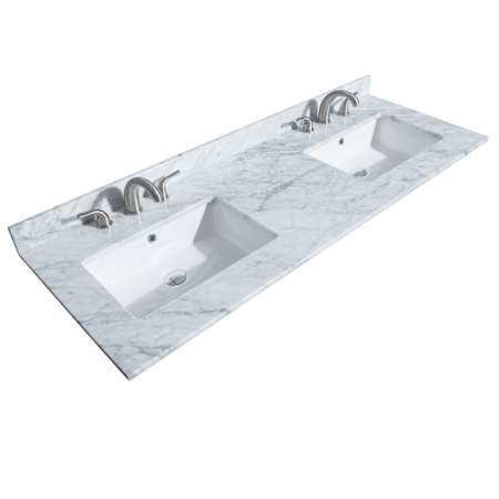Wyndham Collection 60" Marble Vanity Top with Backsplash White Carrara Marble