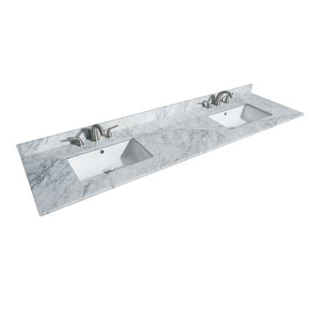 Wyndham Collection 80" Marble Vanity Top with Backsplash White Carrara Marble