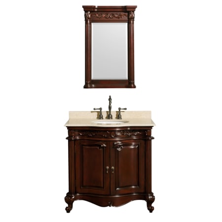 Front Vanity View with Ivory Top and Mirror