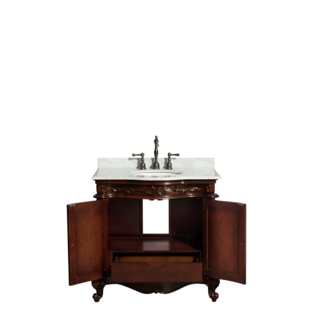 Front Vanity View with White Carrera Top