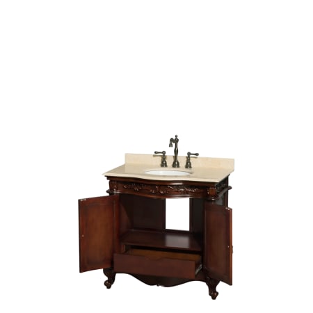 Open Vanity View with Ivory Top