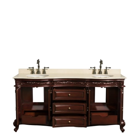 Open Front Vanity View with Ivory Top