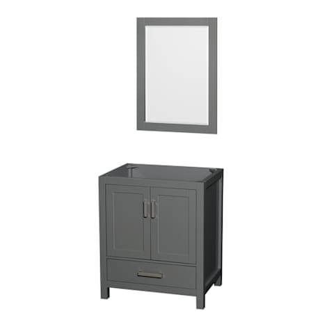 Wyndham Collection Sheffield 30" Single Free Standing Vanity Cabinet - Less Vanity Top Dark Gray / Brushed Chrome Hardware