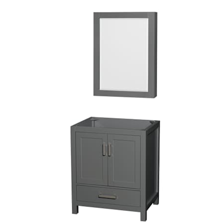 Wyndham Collection Sheffield 30" Single Free Standing Vanity Cabinet - Less Vanity Top Dark Gray / Brushed Chrome Hardware