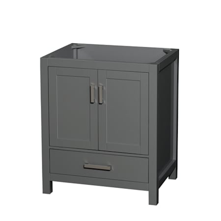 Wyndham Collection Sheffield 30" Single Free Standing Vanity Cabinet Only - Less Vanity Top Dark Gray
