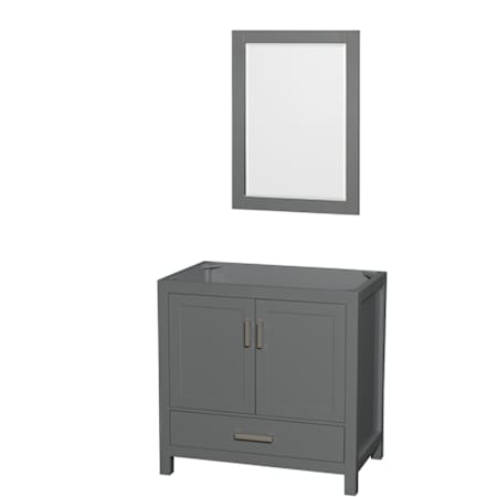 Wyndham Collection Sheffield 36" Single Free Standing Vanity Cabinet - Less Vanity Top Dark Gray / Brushed Chrome Hardware