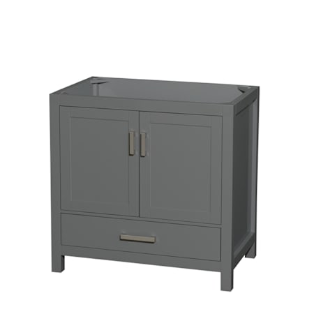 Wyndham Collection Sheffield 36" Single Free Standing Vanity Cabinet Only - Less Vanity Top Dark Gray / Brushed Chrome Hardware