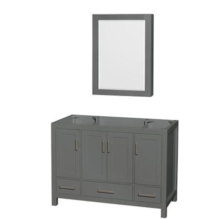 Wyndham Collection Sheffield 47" Single Free Standing Vanity Cabinet Only - Less Vanity Top Dark Gray / Brushed Chrome Hardware