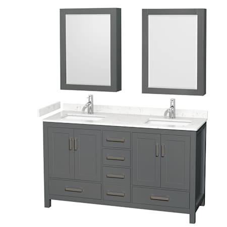 Dark Gray / Carrara Cultured Marble Top / Brushed Chrome Hardware