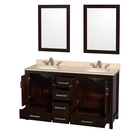 Wyndham Collection-WCS141460DUNOM24-Open Vanity View with Mirror