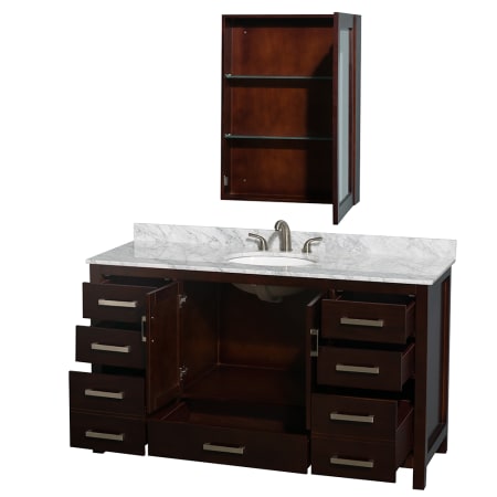 Wyndham Collection-WCS141460SUNOMED-Open Vanity / Medicine Cabinet View