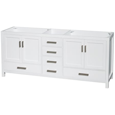 Wyndham Collection Sheffield 79" Double Freestanding Hardwood Vanity Cabinet Only - Less Vanity Top